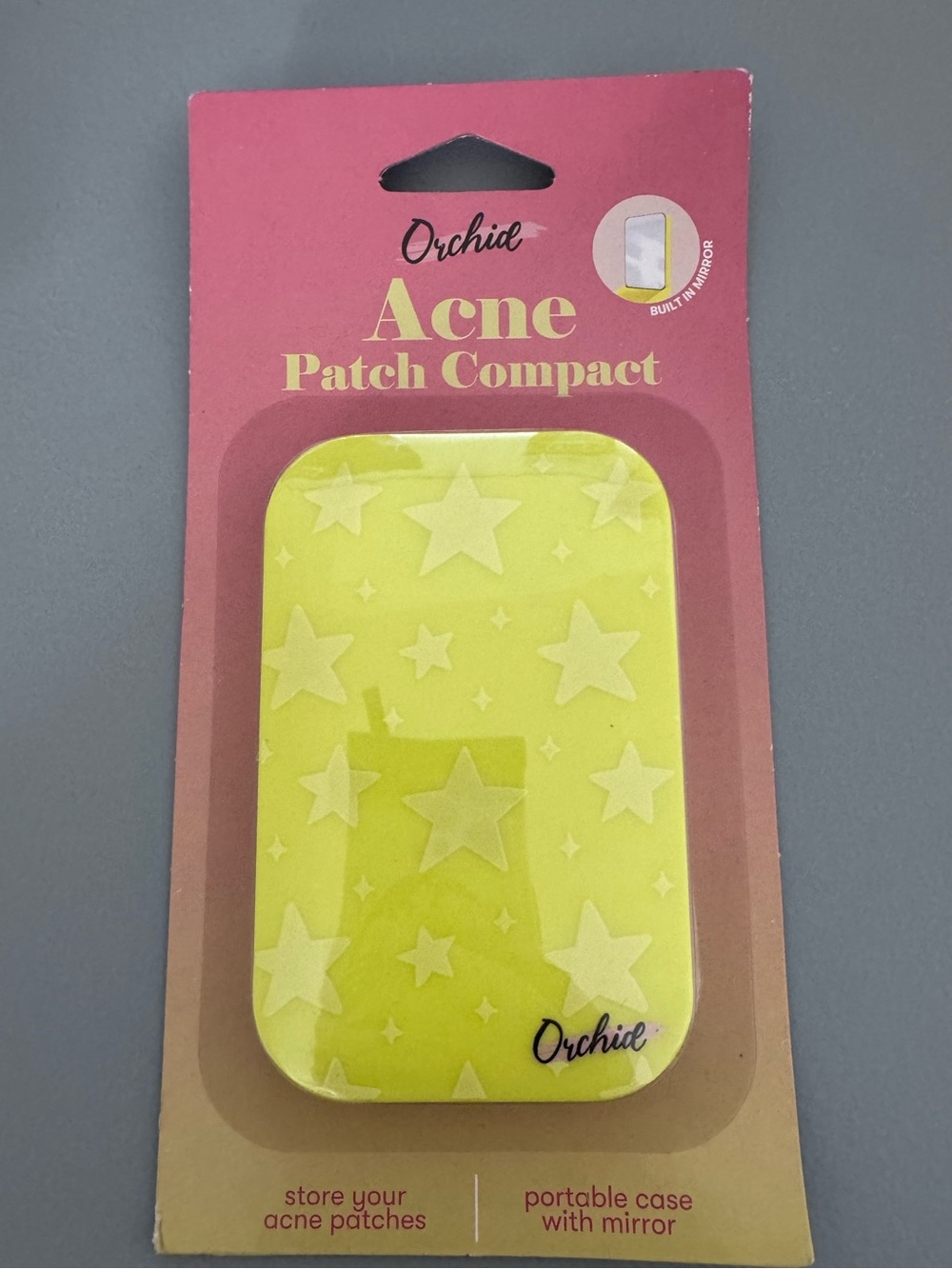 Acne Patch Compact - Yellow Portable Case with Mirror stars